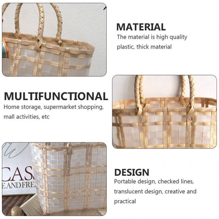 plastic woven basket bag