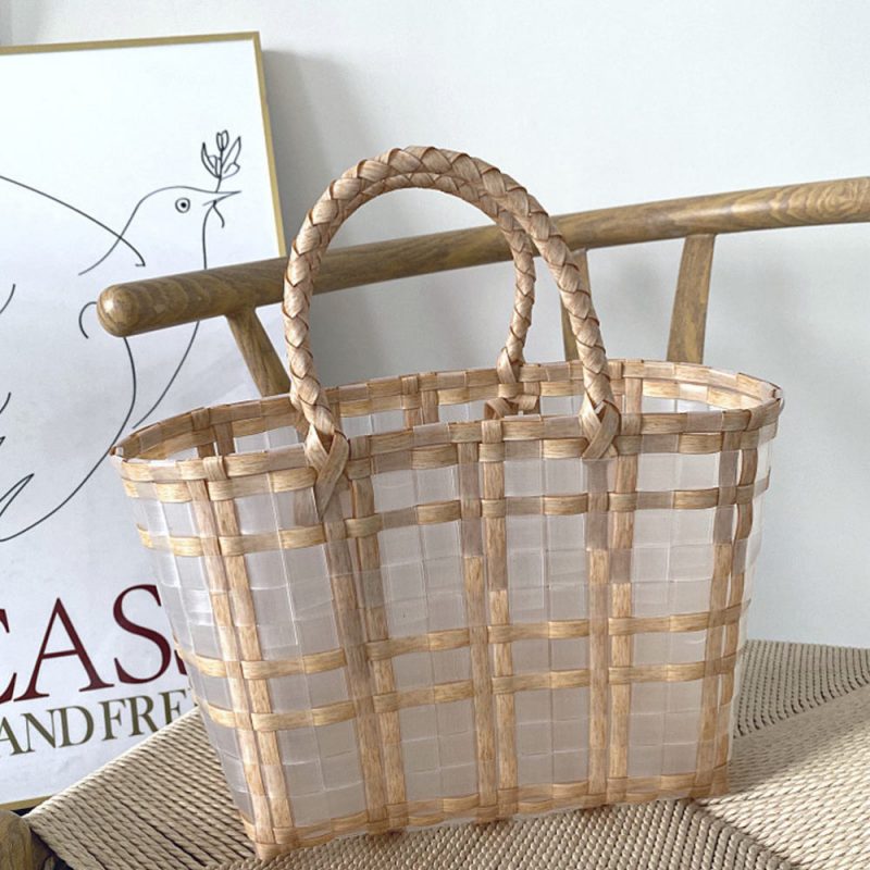 woven plastic basket bag